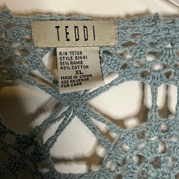 Teddi Sweater Open Knit Cardigan XL - Picture 2 of 3